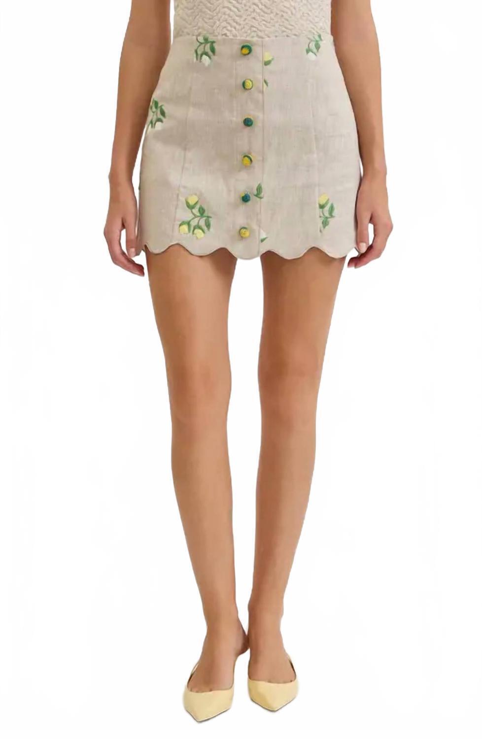 New Maude Club Sophia Skirt In Beige Floral